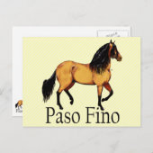 Paso Horse Buckskin Paso Fino Briefkaart (Voorkant / Achterkant)