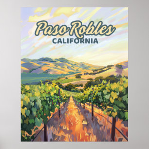 Paso Robles California Vineyard Central Coast Poster