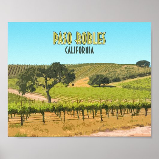 Paso Robles California Vineyard Poster (Voorkant)