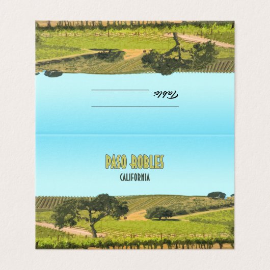 Paso Robles California Vineyards Carte de table ré (Outside Unfolded)