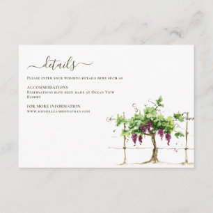 Paso Robles Vineyard Winery Wedding Enclosure Kaar Informatiekaartje