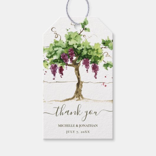Paso Robles Vineyard Winery Wedding Favors Cadeaulabel (Voorkant)