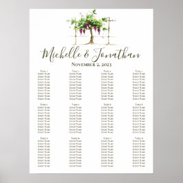 Paso Robles Vineyard Winery Wedding Seating Chart Poster
