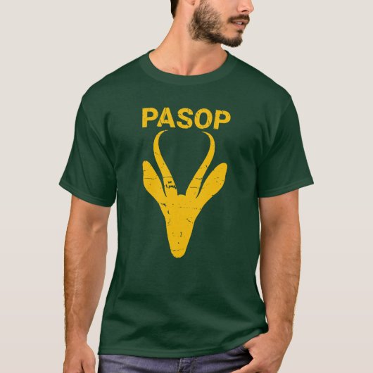 Pasop Springbok Warning Sign South Africa Rugby T-shirt (Voorkant)