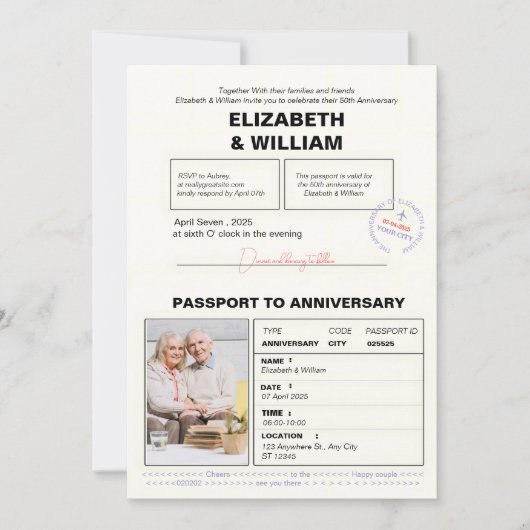 Paspoort 50e Jubileum Kaart (Voorkant)