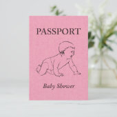 paspoort baby shower kaart (Staand voorkant)