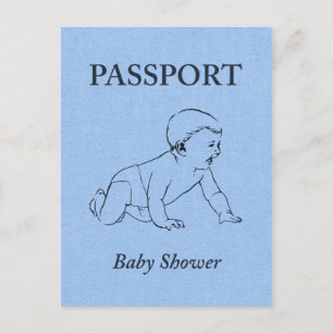 paspoort baby shower uitnodiging briefkaart