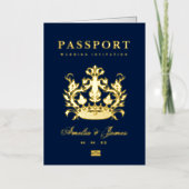 Paspoort Bestemming Bruiloft echte Folie uitnodigi Folie Wenskaart (Voorkant)