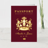 Paspoort Bestemming Bruiloft echte Folie uitnodigi Wenskaart (Voorkant)