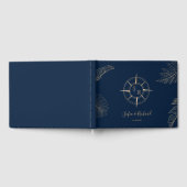 Paspoort Bestemming Bruiloft Palm Kompas Monogram Gastenboek (Volledig)