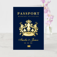 Paspoort Bestemming Huwelijk echte Folie uitnodigi