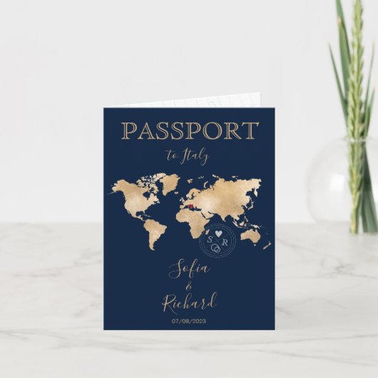 Paspoort Bruiloft Bestemming Wereldkaart QR Code (Voorkant)