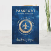 Paspoort bruiloft Navy Blue Gold  (Voorkant)