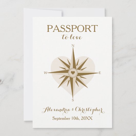 Paspoort Bruiloft Uitnodigen - Bestemming Reizen T Kaart (Achterkant)