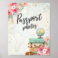 Paspoort Foto's Tafel bord Reis Bruiloft Avontuur