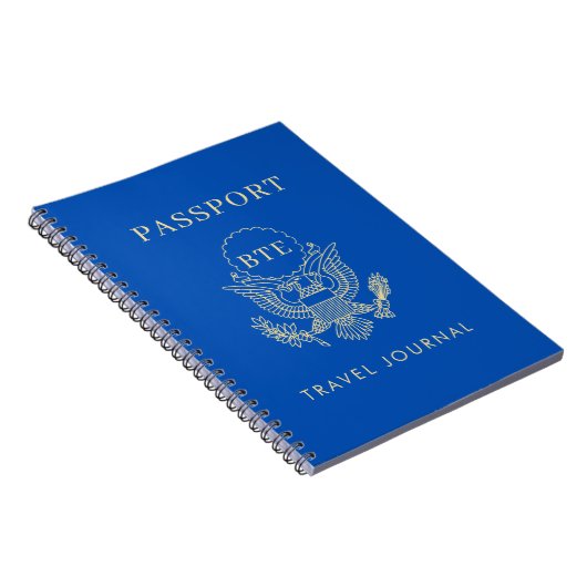 Paspoort Monogram aangepaste tekst en kleuren Notitieboek (Rechterzijde)