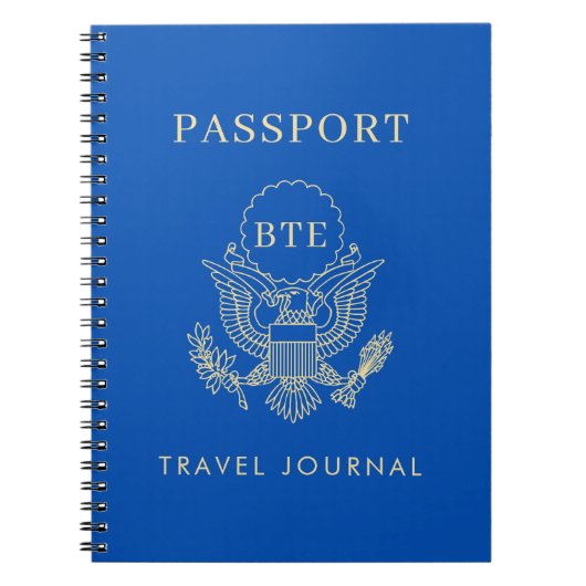 Paspoort Monogram aangepaste tekst en kleuren Notitieboek (Voorkant)