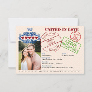 Paspoort naar Liefde Bestemming Bruiloft Leuk Sina Save The Date
