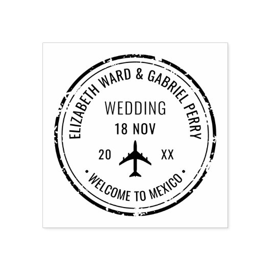 Paspoort Reizen Bestemming Bruiloft Rubberstempel (Afrduk)