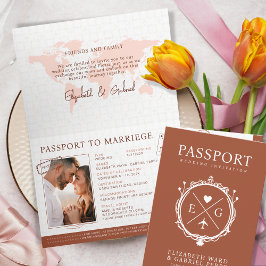 Paspoort Reizen Bestemming Terracotta Bruiloft