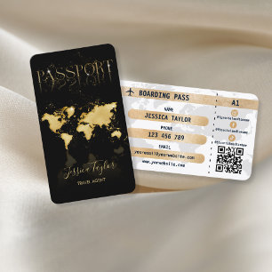 Paspoort Reizen Make-up Wereldkaart Boarding Pass Visitekaartje