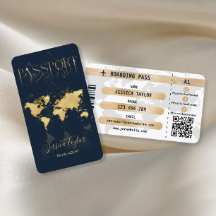 Paspoort Reizen Make-up Wereldkaart Boarding Pass Visitekaartje