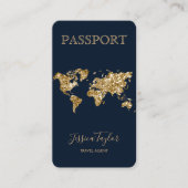 Paspoort Reizen Make-up Wereldkaart Boarding Pass Visitekaartje (Voorkant)