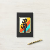 Paspoort | Retro  gitaarspeler Post-it® Notes (Op bureau)
