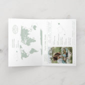 Paspoort Sage Gold Wedding Bewaar de datum Folie Feestdagenkaart (Binnenlaag)