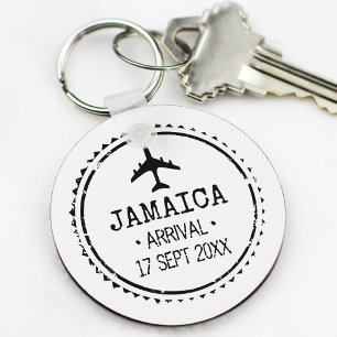 Paspoort Stamp Jamaica Destination Wedding Favorie Sleutelhanger