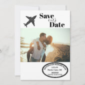 Paspoort Stempel Bestemming Trouwen Save the Date (Voorkant)