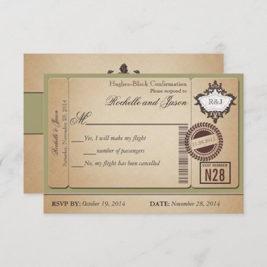  paspoort Ticket RSVP (Voorkant / Achterkant)