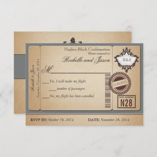  paspoort Ticket RSVP (Voorkant / Achterkant)