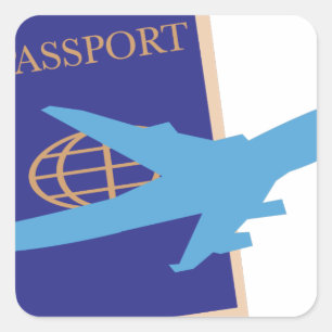 Paspoort Vierkante Sticker