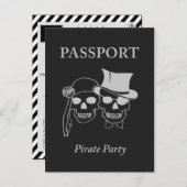 paspoort voor een piratenfeest uitnodiging briefkaart (Voorkant / Achterkant)