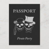 paspoort voor een piratenfeest uitnodiging briefkaart (Voorkant)