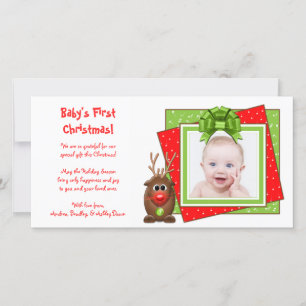 Paspoort voor kerstfoto's Reindeer Baby Feestdagenkaart