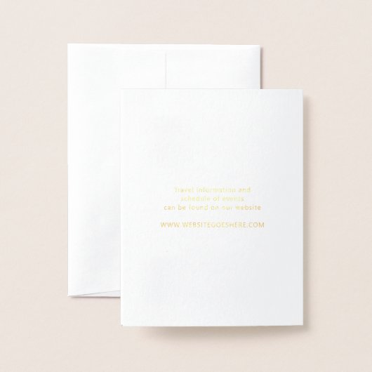 Paspoortbruiloft Uitnodiging Real Gold Foil Map (Met envelop)