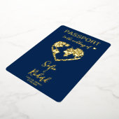 Paspoortbruiloft Wereldkaart QR-code bestemming Folie Uitnodiging (Gedraaid)