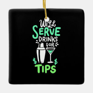 Paspoortcadeau   Bartender zal Drinken voor tips u Keramisch Ornament