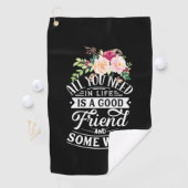 Paspoortcadeau | Goede vriend en wijn Golfhanddoek (Insitu)