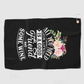 Paspoortcadeau | Goede vriend en wijn Golfhanddoek (Horizontaal)