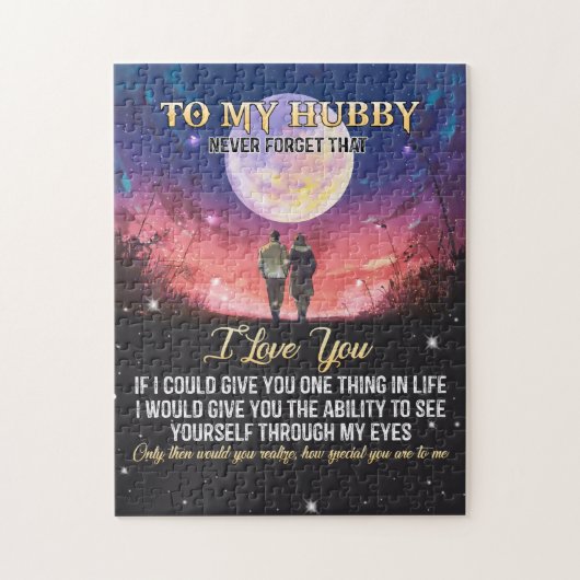 Paspoortcadeau | Naar mijn Hubby waar ik van hou Legpuzzel (Verticaal)