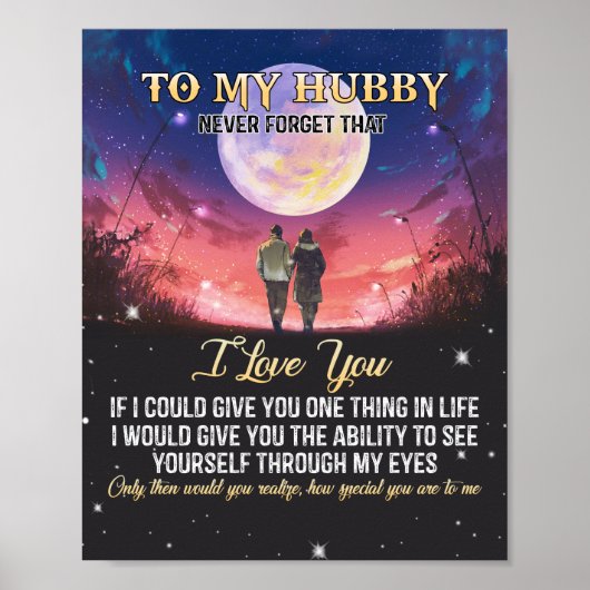 Paspoortcadeau | Naar mijn Hubby waar ik van hou Poster (Voorkant)