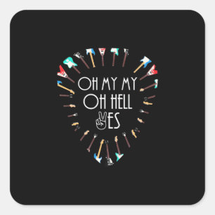 Paspoortcadeau Oh Mijn gitaar Oh hel Ja Vierkante Sticker