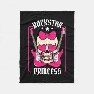 Paspoortcadeau   Rockstar Princess Skull Fleece Deken
