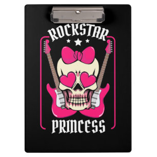Paspoortcadeau Rockstar Princess Skull Klembord