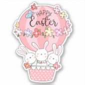 Paspoortlabel voor paasbundelballon voor paaskaart sticker (Voorkant)