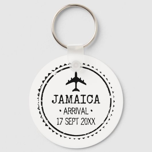 Paspoortstempel Jamaica Huwelijksfavoriet Sleutelhanger (Voorkant)