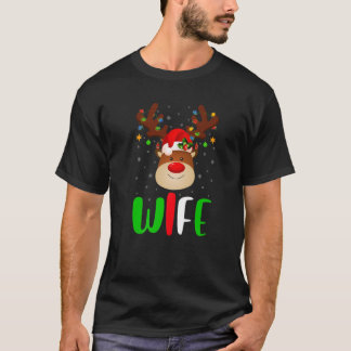Paspoortverlichtingsfamilie vrouw rendierman Chris T-shirt